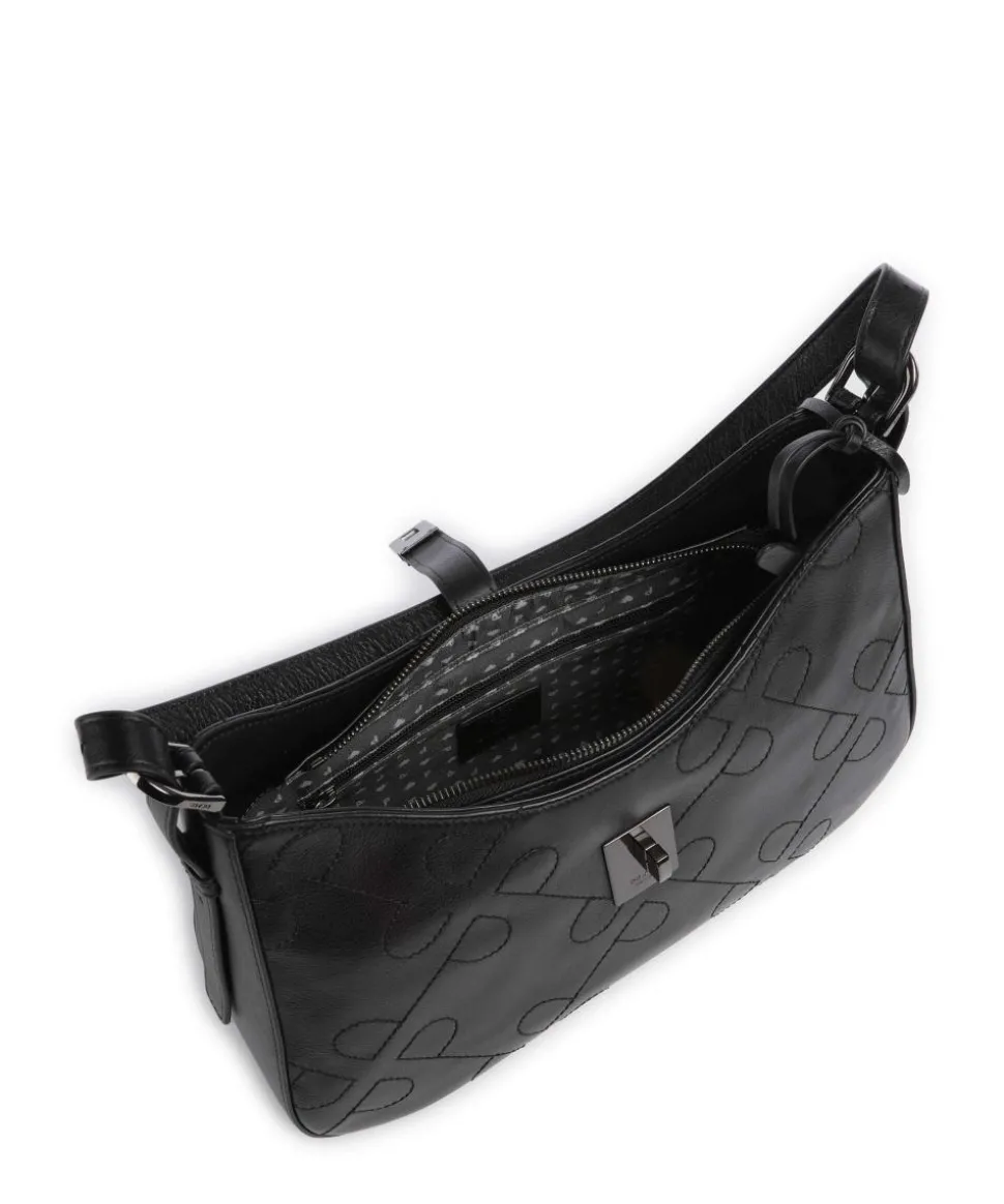 Liberty Schultertasche fein genarbtes Rindsleder schwarz