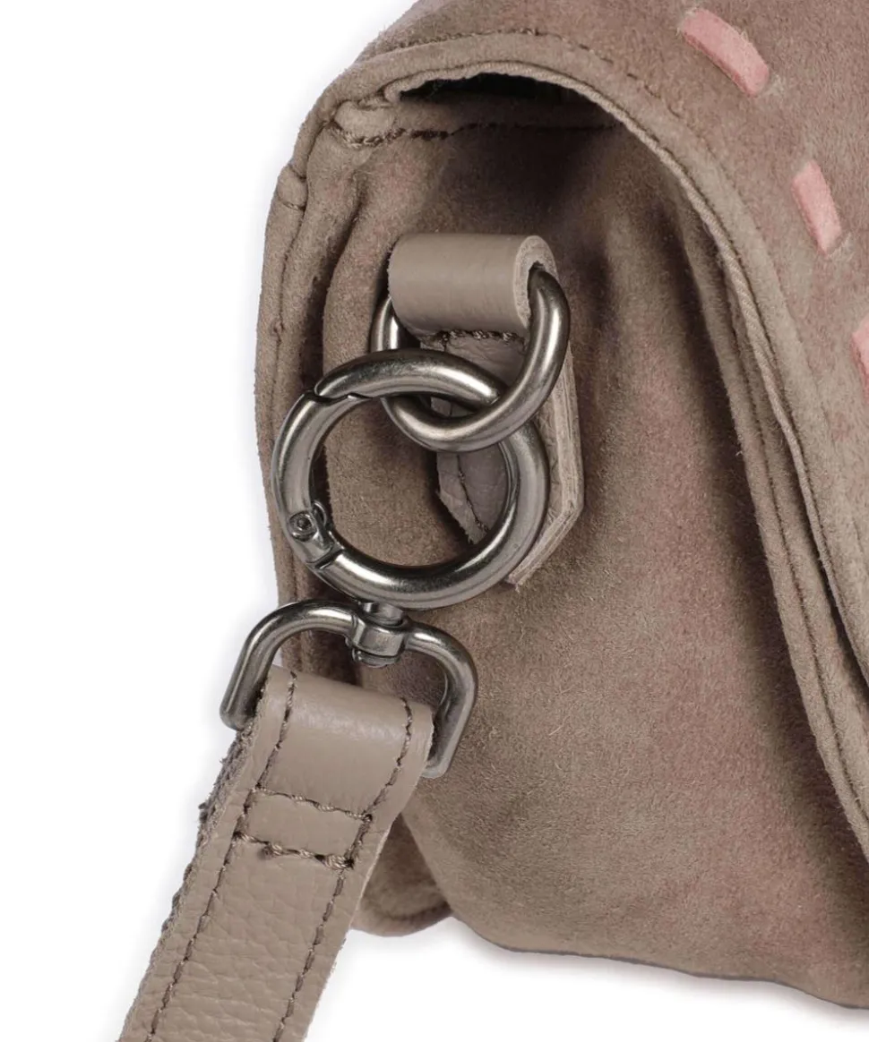 Life is a Umhängetasche aufgerautes Leder taupe