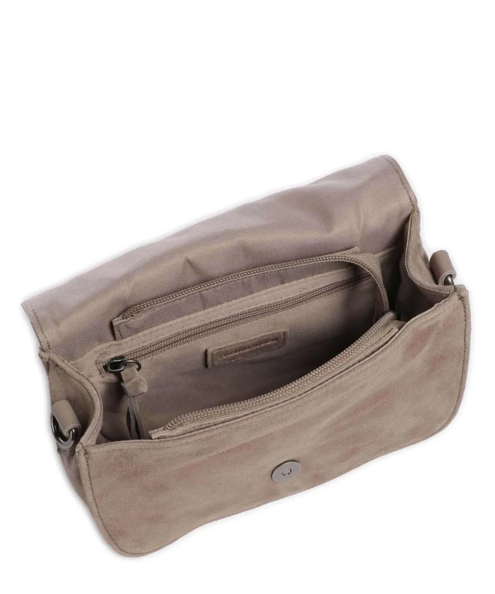 Life is a Umhängetasche aufgerautes Leder taupe