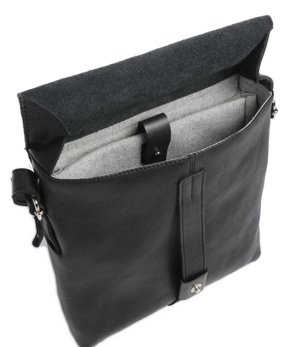 Lift Umhängetasche genarbtes Leder schwarz