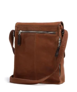 Lift Umhängetasche genarbtes Leder cognac