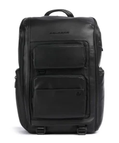 Liko Reiserucksack 15″ fein genarbtes Leder, recyceltes Polyester schwarz