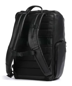 Liko Reiserucksack 15″ fein genarbtes Leder, recyceltes Polyester schwarz