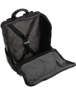 Liko Reiserucksack 15″ fein genarbtes Leder, recyceltes Polyester schwarz