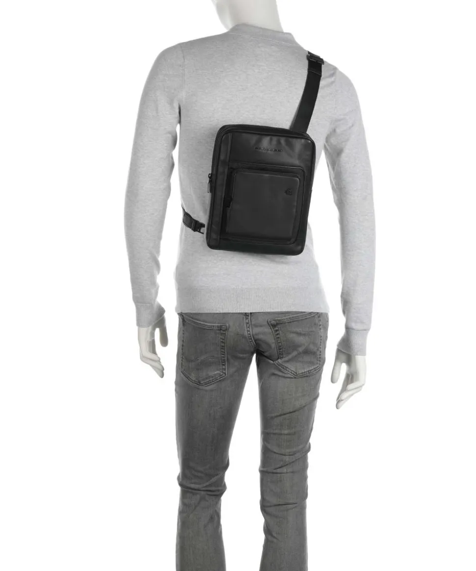 Liko Umhängetasche fein genarbtes Leder schwarz