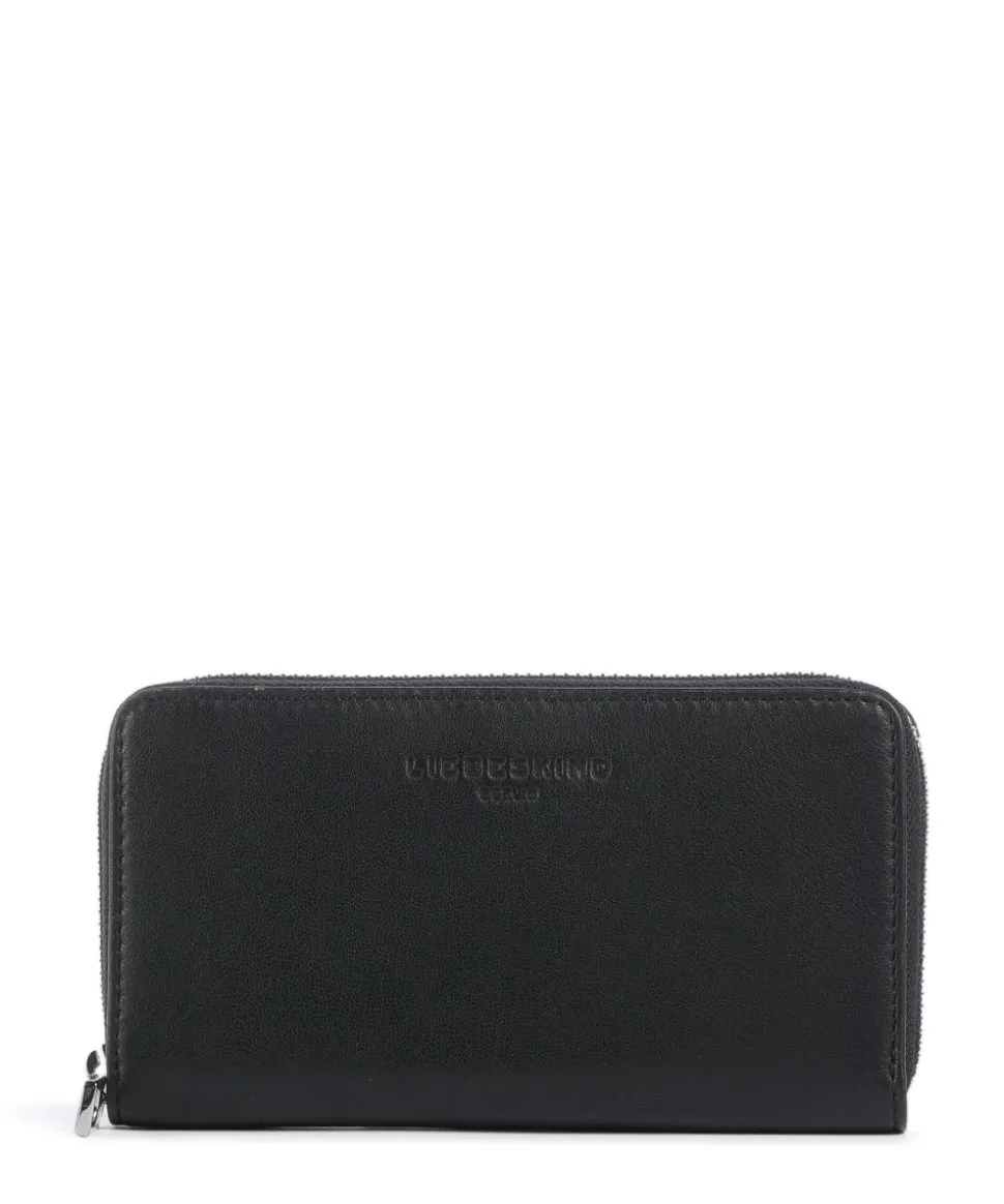 Lila Frieda Sheep Natural RFID Geldbörse Schafsleder schwarz