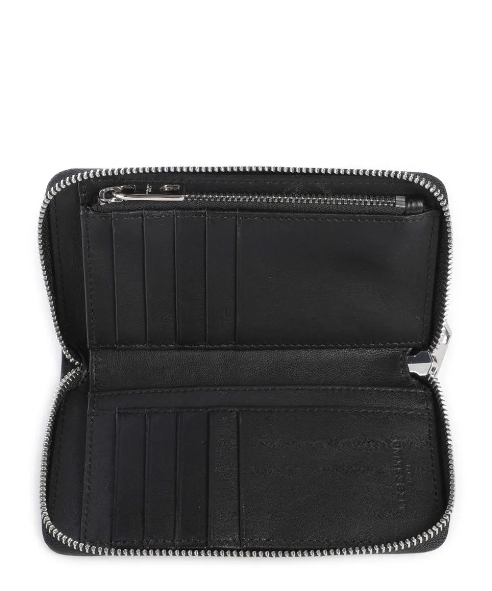 Lila Frieda Sheep Natural RFID Geldbörse Schafsleder schwarz