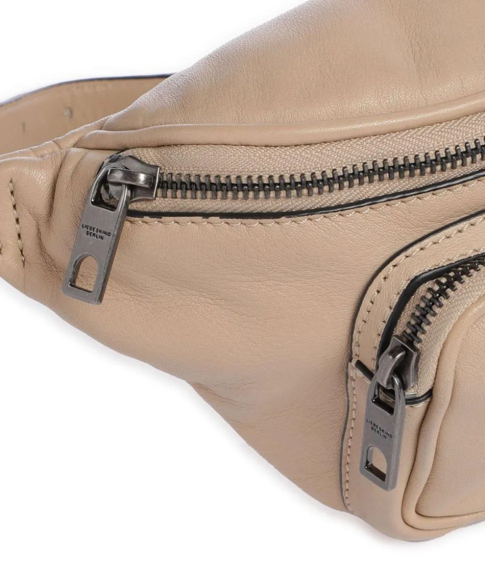 Lila Sheep Natural M Gürteltasche Schafsleder beige