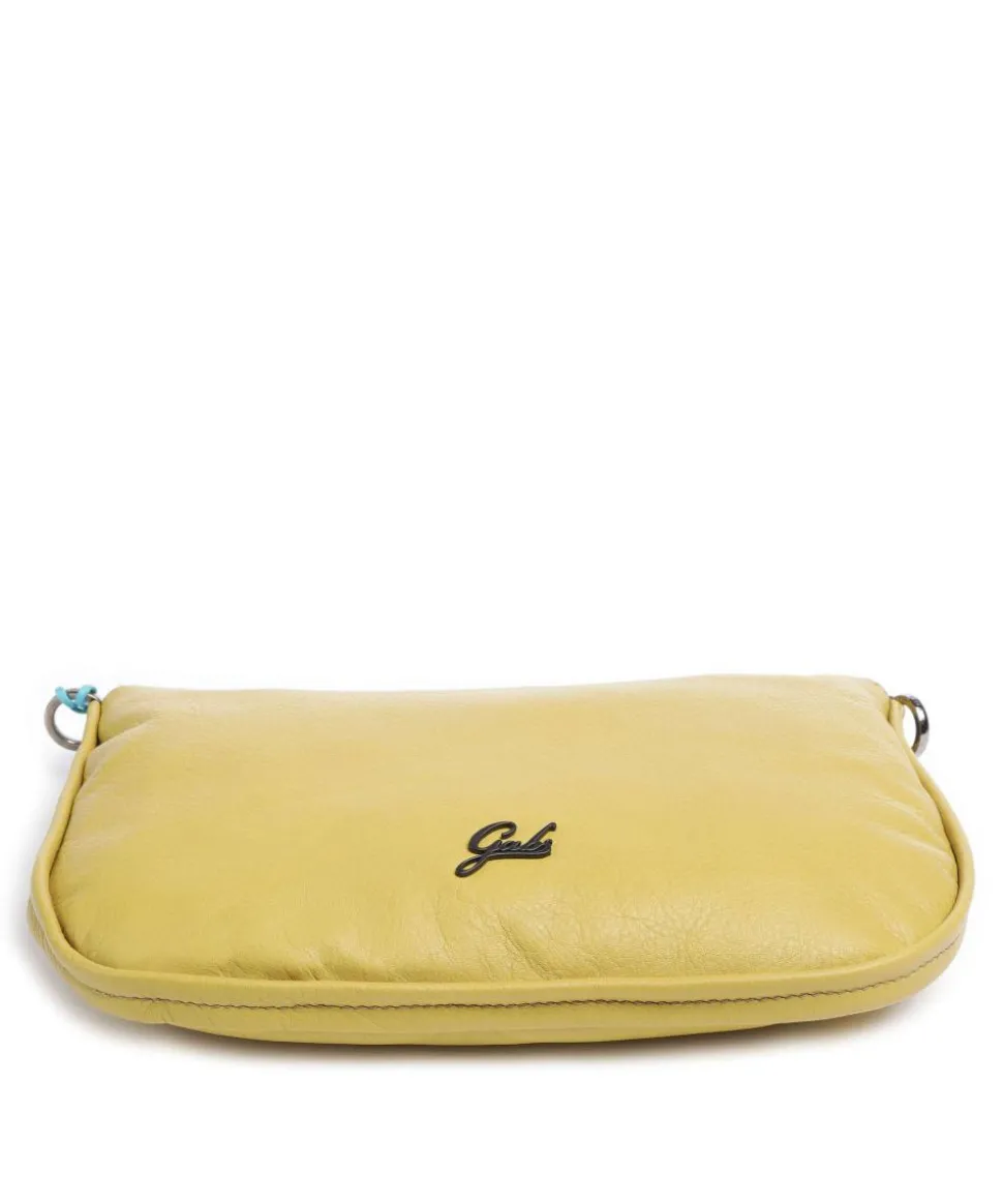 Lilli Schultertasche genarbtes Kalbsleder gelbgrün