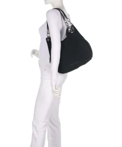 Lillie Large Beuteltasche aufgerautes Rindsleder schwarz