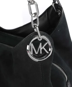 Lillie Large Beuteltasche aufgerautes Rindsleder schwarz