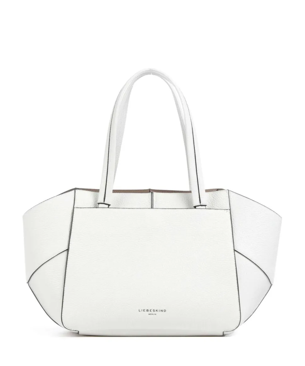 Lilly Heavy Pebble M Shopper genarbtes Rindsleder weiß