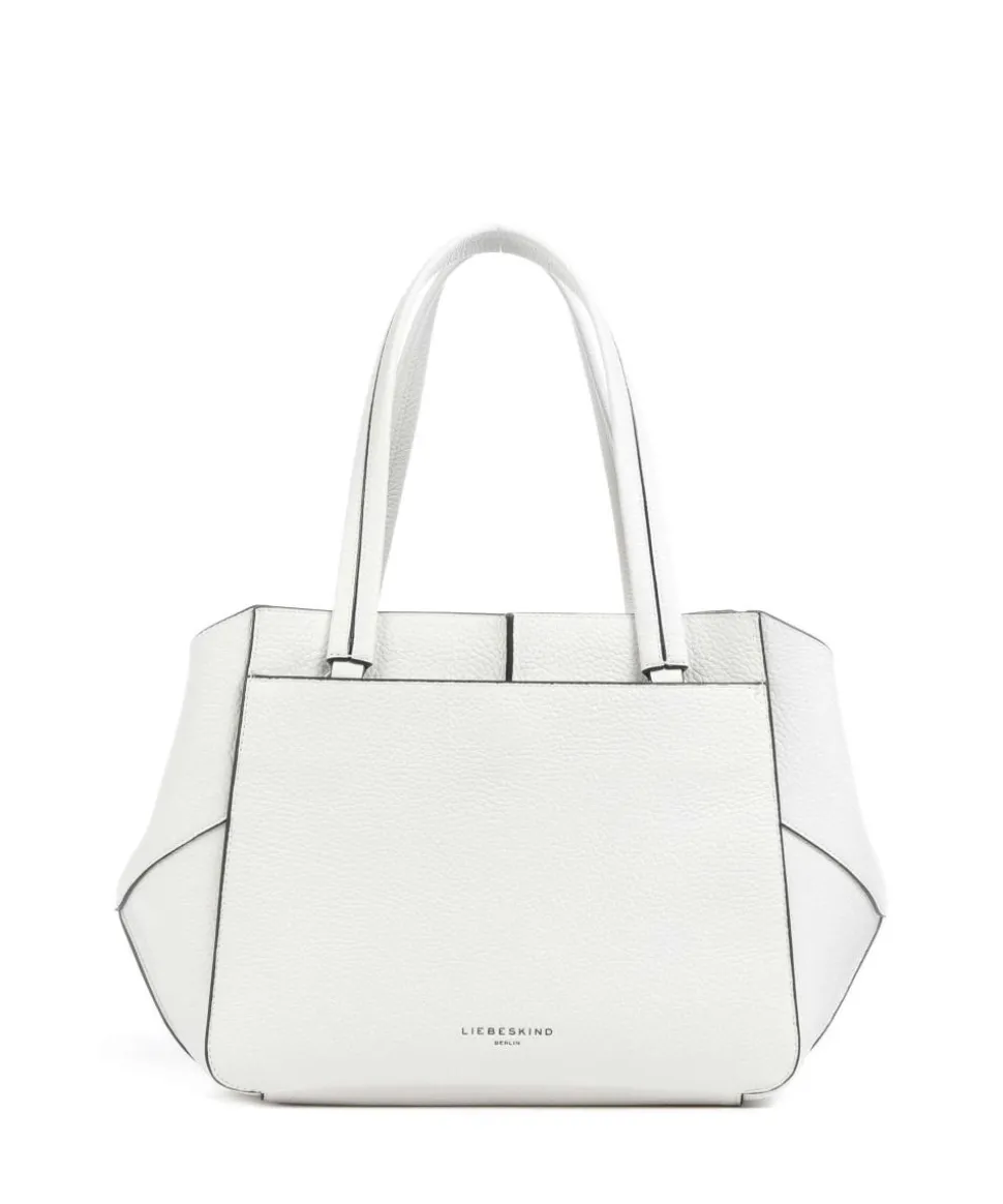 Lilly Heavy Pebble M Shopper genarbtes Rindsleder weiß