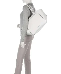 Lilly Heavy Pebble M Shopper genarbtes Rindsleder weiß