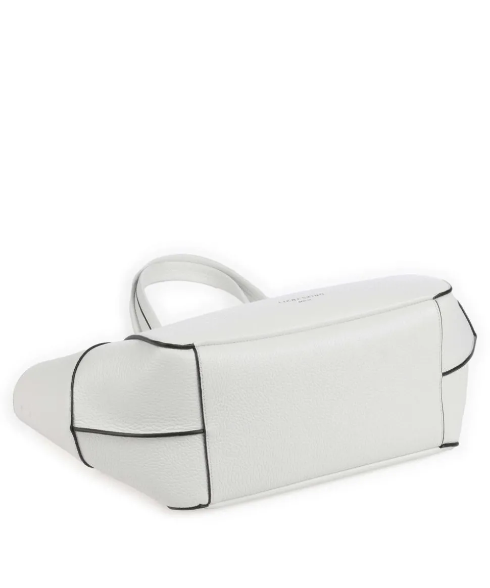 Lilly Heavy Pebble M Shopper genarbtes Rindsleder weiß