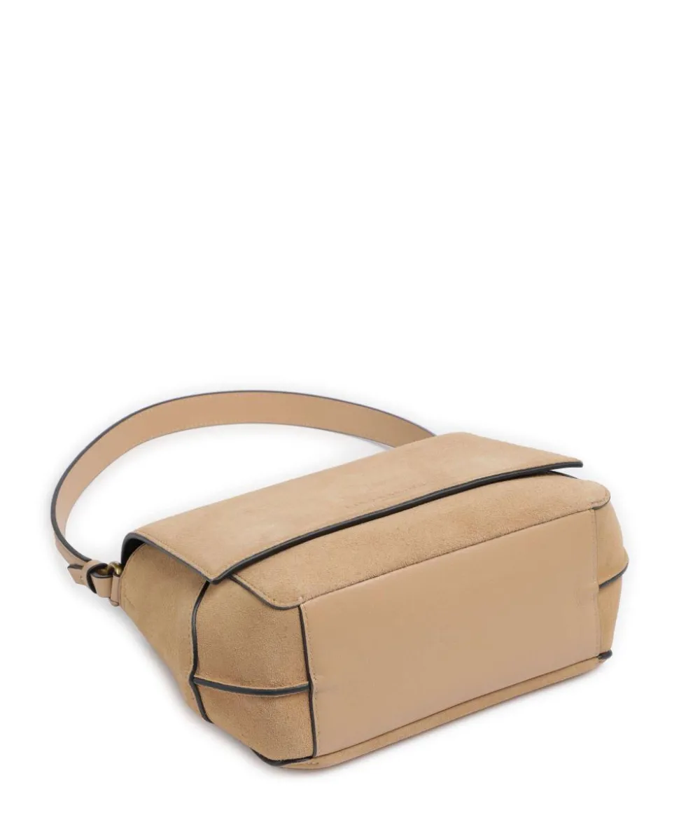 Lilly Suede M Schultertasche Veloursleder beige
