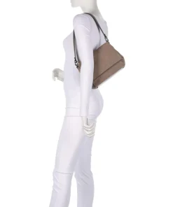 Lilly Suede M Schultertasche Veloursleder taupe