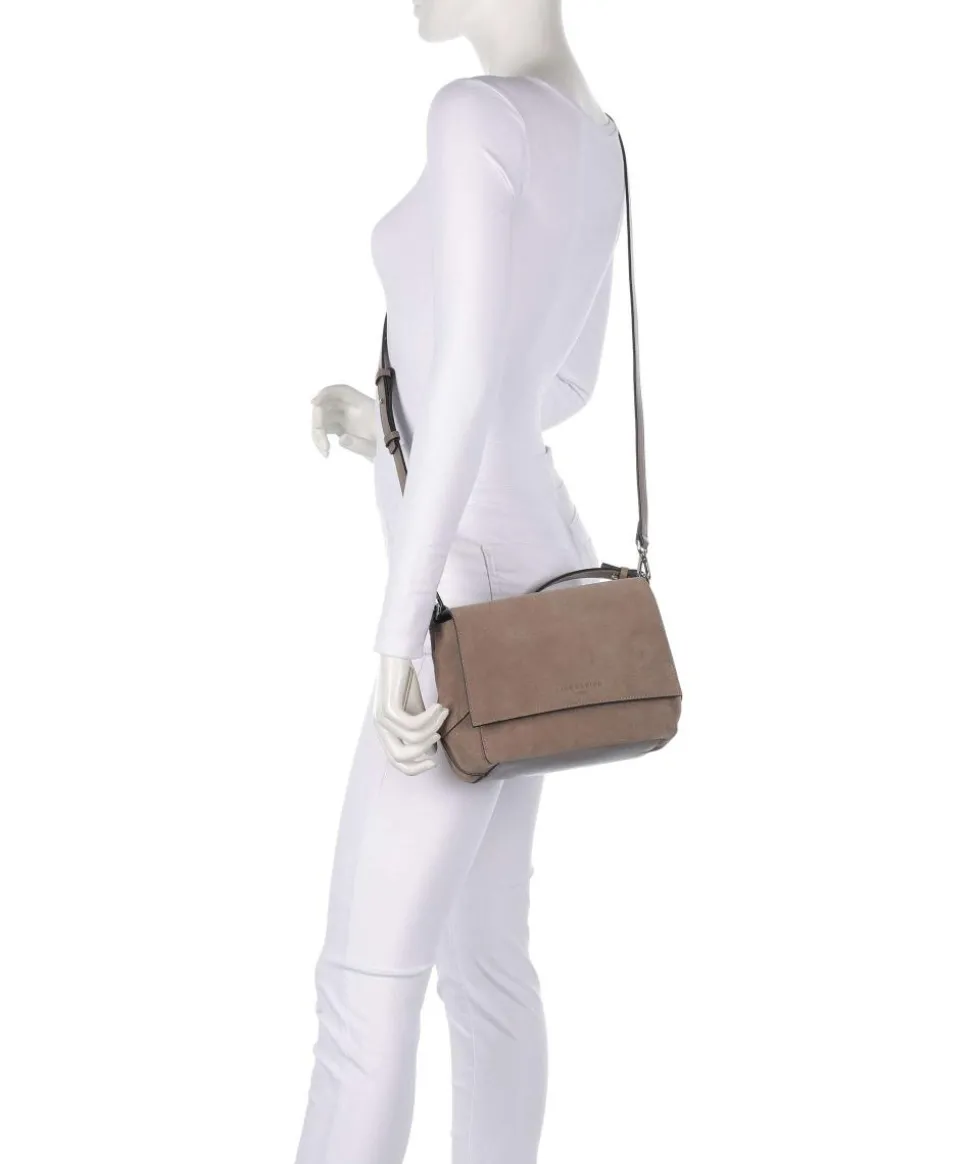 Lilly Suede M Schultertasche Veloursleder taupe