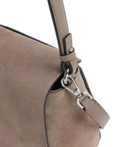 Lilly Suede M Schultertasche Veloursleder taupe