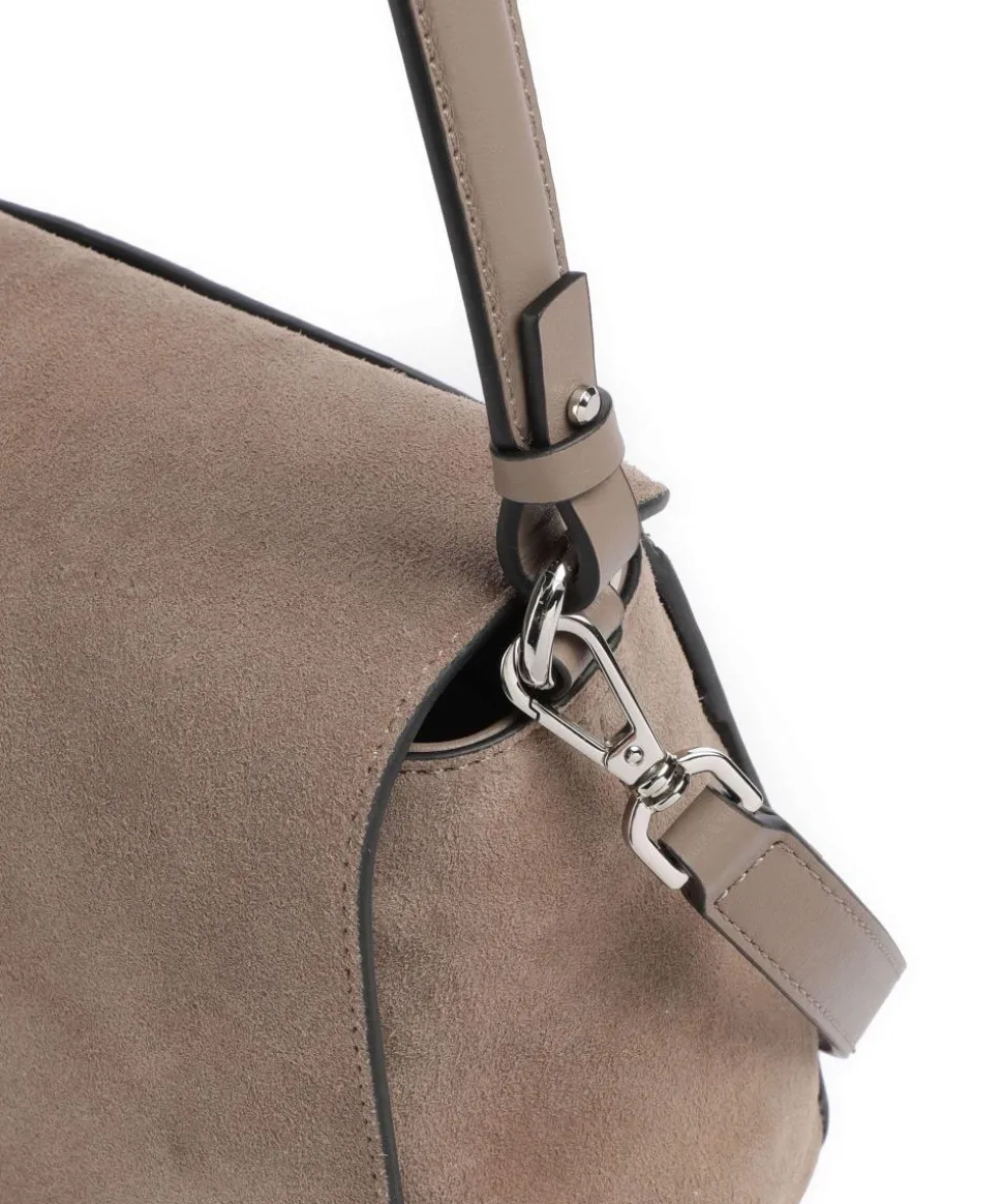 Lilly Suede M Schultertasche Veloursleder taupe