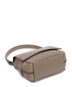 Lilly Suede M Schultertasche Veloursleder taupe