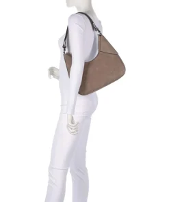 Lilly Suede S Beuteltasche Veloursleder taupe