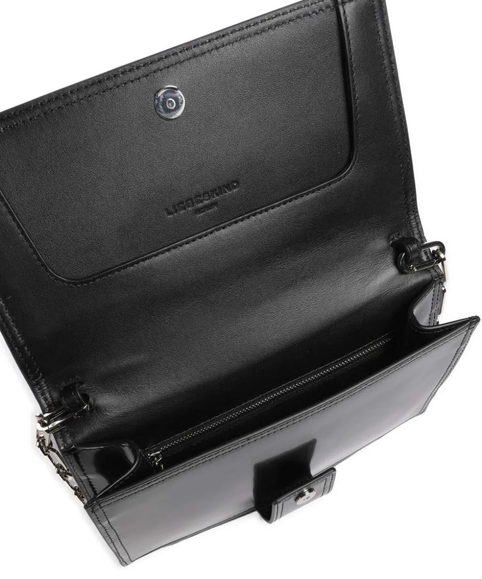 Lisa Spazzolato Spazzolato S Umhängetasche glattes Leder schwarz