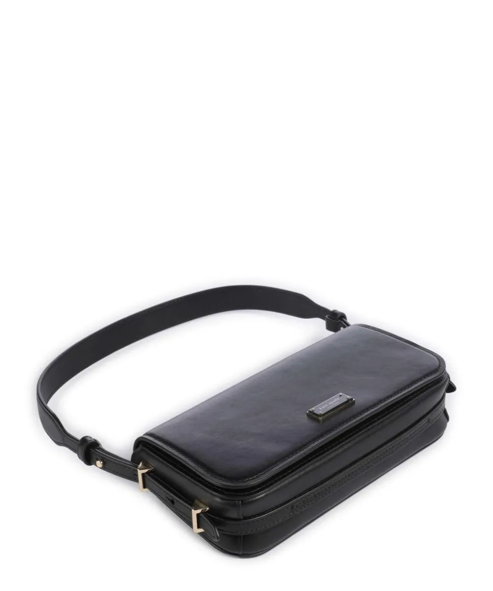 Liv Schultertasche fein genarbtes Rindsleder schwarz