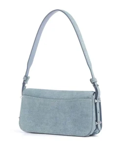 Liv Small Schultertasche aufgerautes Rindsleder blau