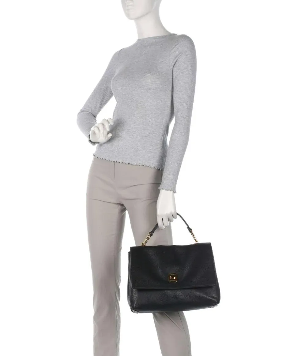 Liya Handtasche genarbtes Leder schwarz