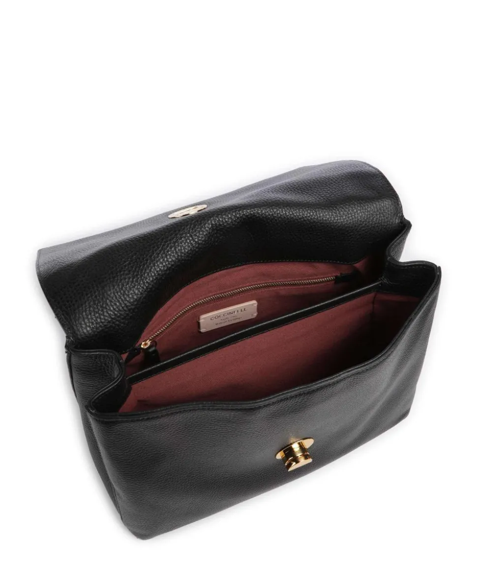 Liya Handtasche genarbtes Leder schwarz