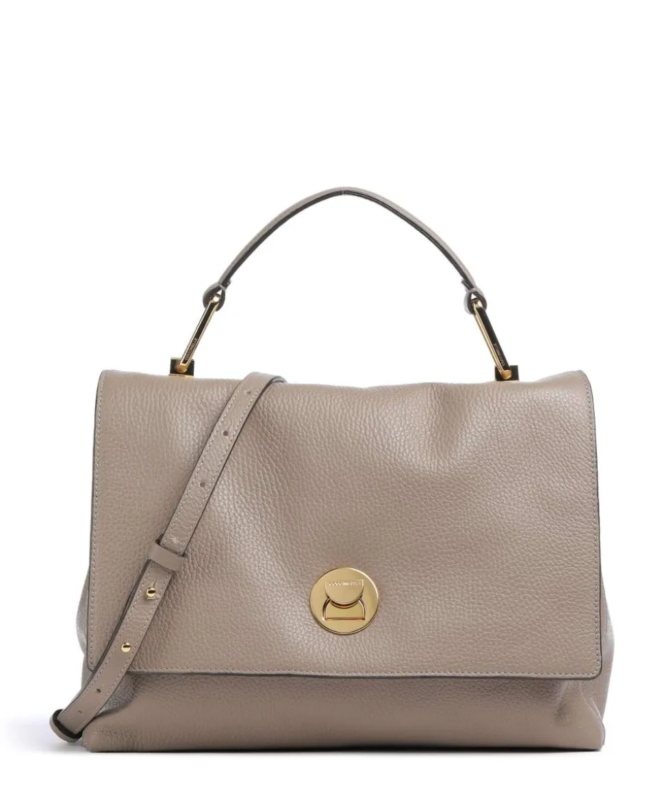 Liya Handtasche genarbtes Leder taupe