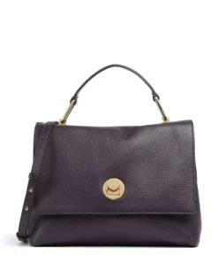 Liya Handtasche genarbtes Leder pflaume