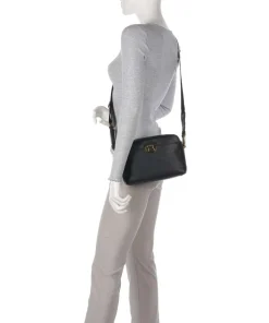 Liya Signature Umhängetasche genarbtes Leder schwarz