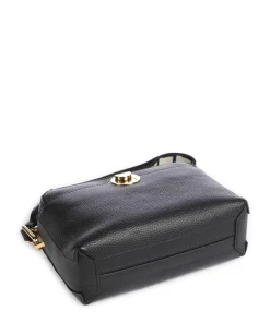 Liya Signature Umhängetasche genarbtes Leder schwarz