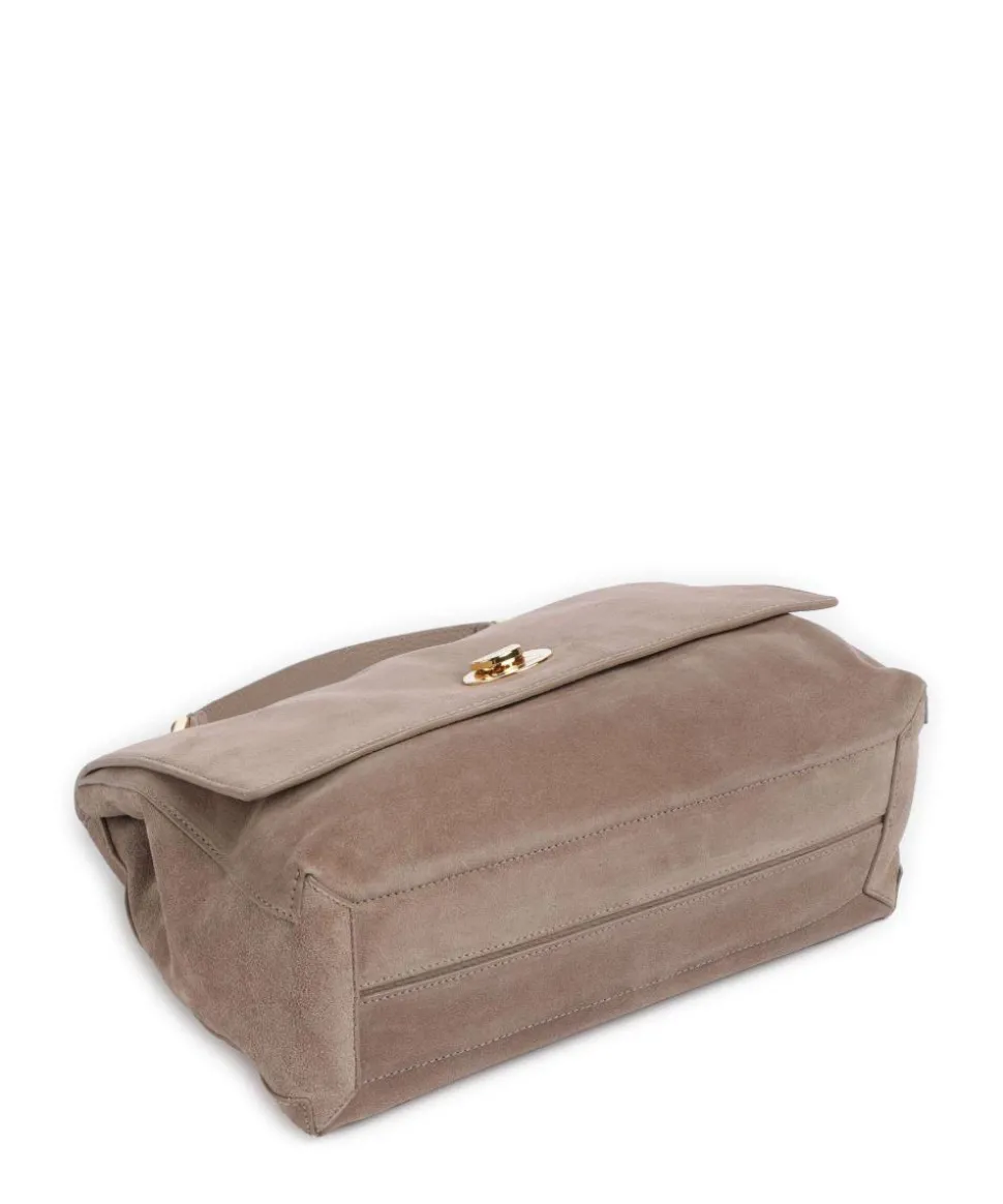 Liya Suede Handtasche aufgerautes Leder taupe
