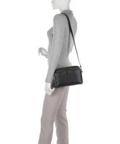 Liya Umhängetasche genarbtes Leder schwarz