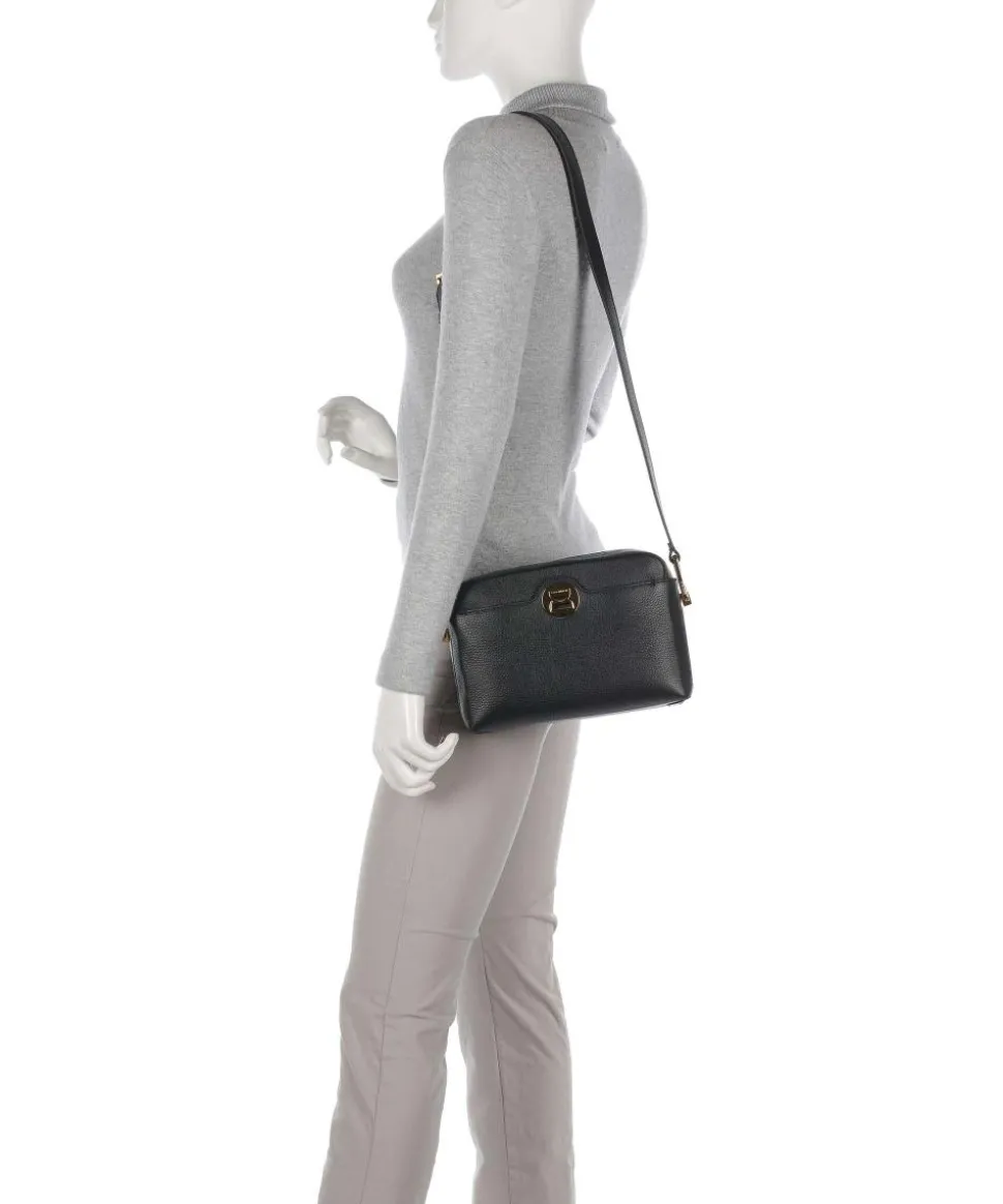 Liya Umhängetasche genarbtes Leder schwarz