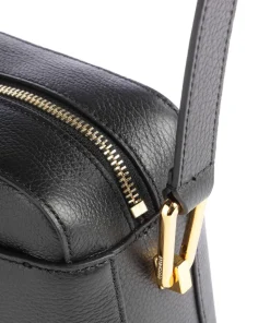 Liya Umhängetasche genarbtes Leder schwarz