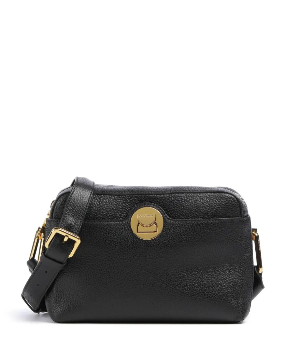 Liya Umhängetasche genarbtes Leder schwarz