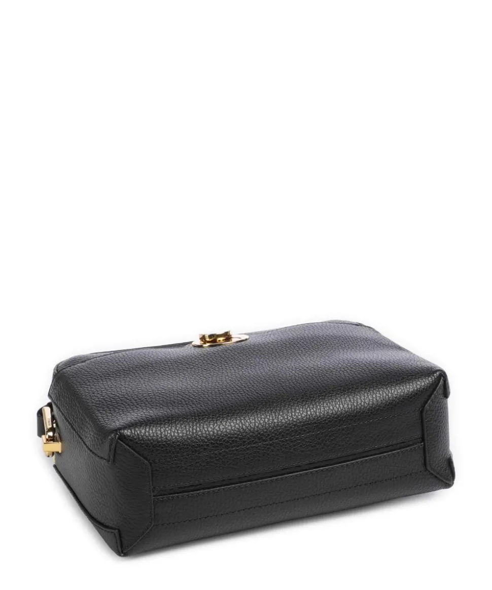 Liya Umhängetasche genarbtes Leder schwarz