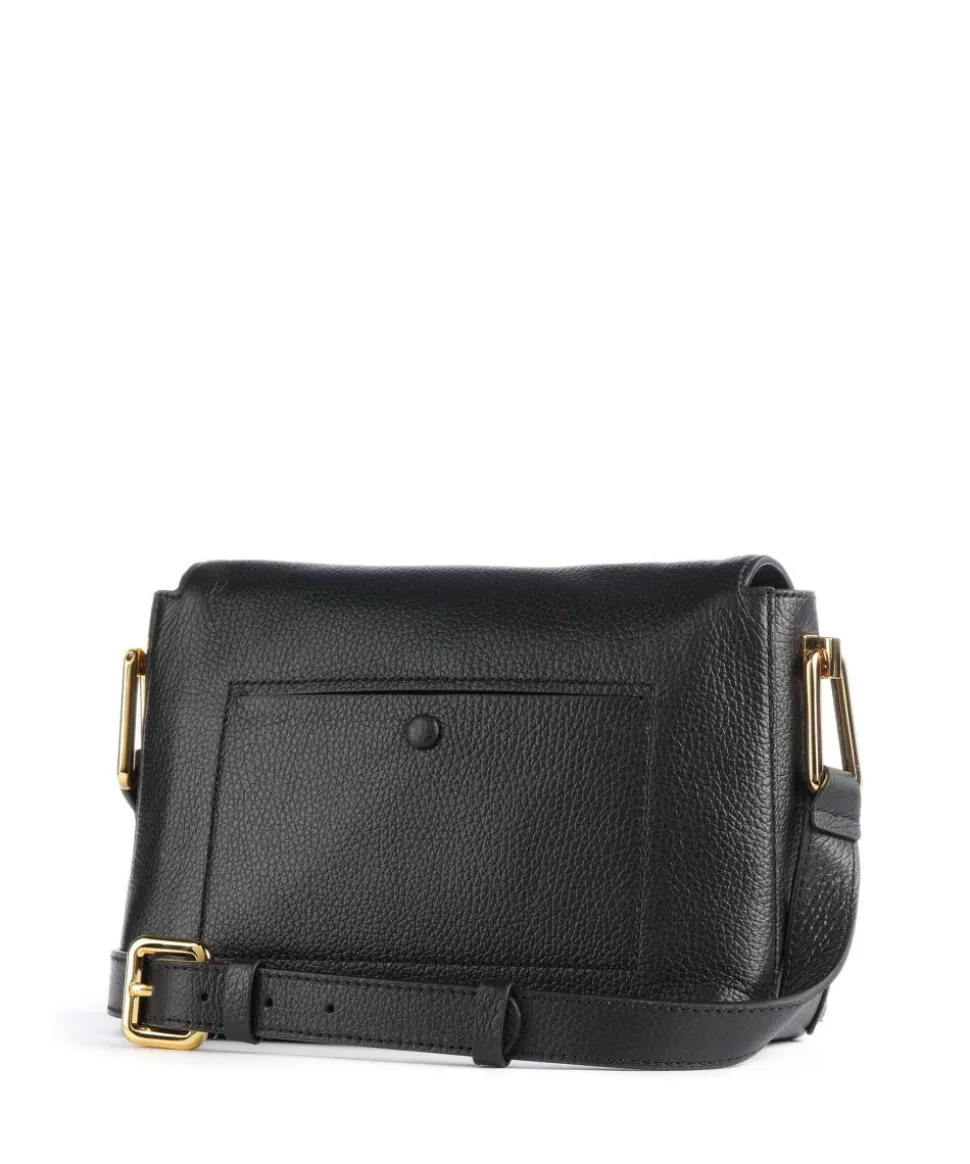 Liya Umhängetasche genarbtes Leder schwarz