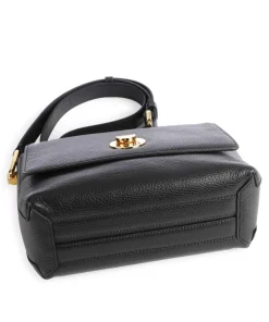 Liya Umhängetasche genarbtes Leder schwarz