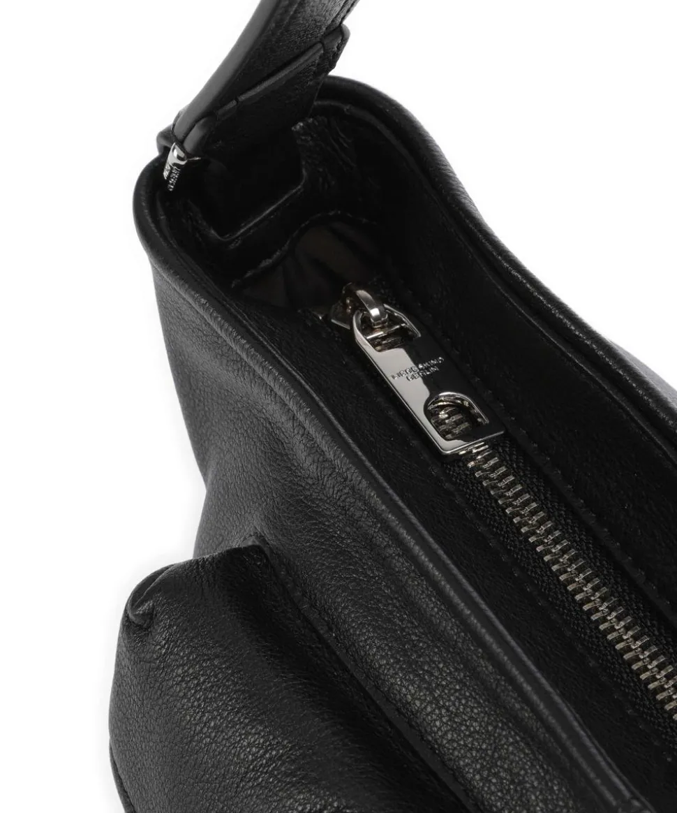 LK 204 3D Leather S Schultertasche fein genarbtes Rindsleder schwarz