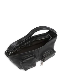 LK 204 3D Leather S Schultertasche fein genarbtes Rindsleder schwarz