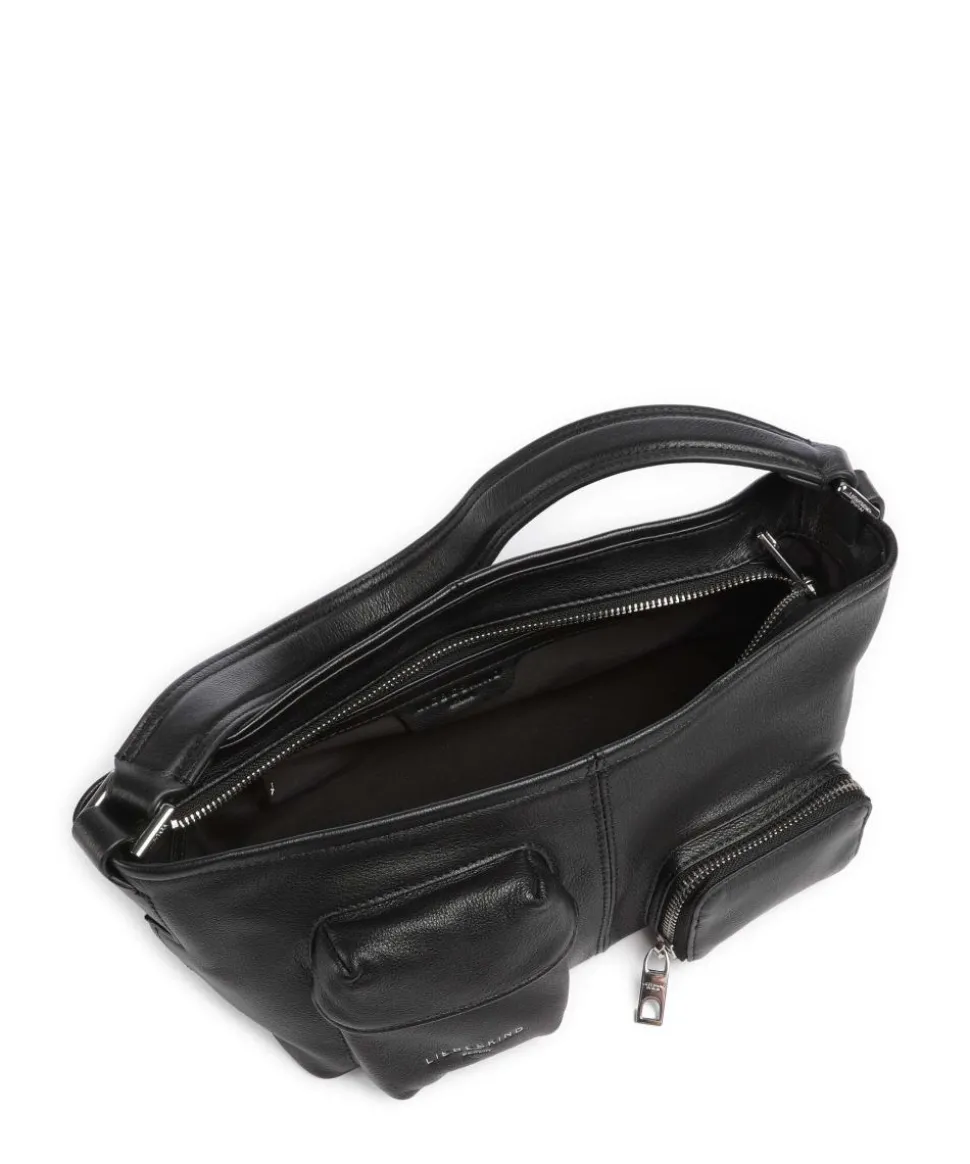 LK 204 3D Leather S Schultertasche fein genarbtes Rindsleder schwarz