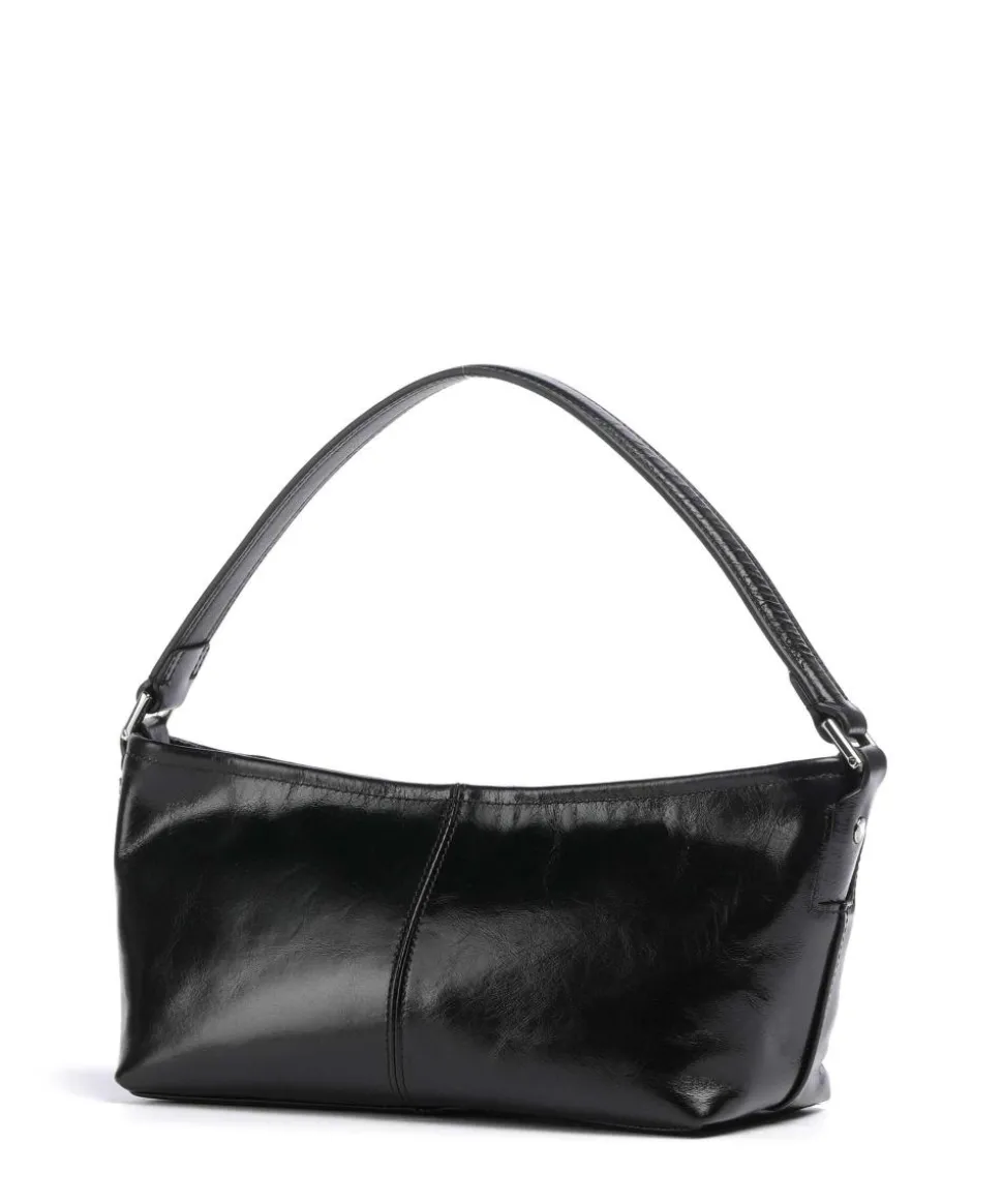 LK 204 Lack Distressed S Schultertasche Rindsleder schwarz