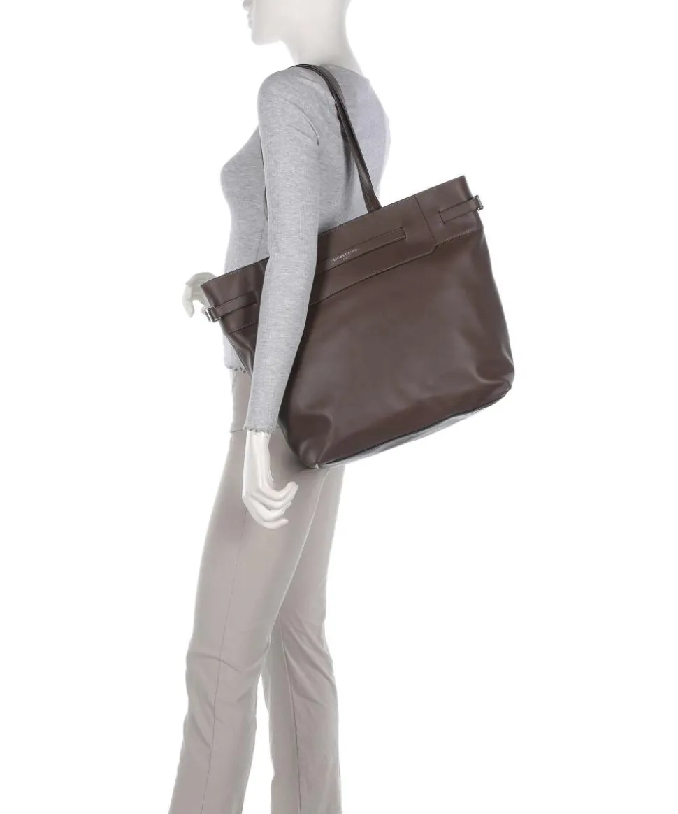 Lora Calf Optic L Shopper fein genarbtes Kalbsleder dunkelbraun