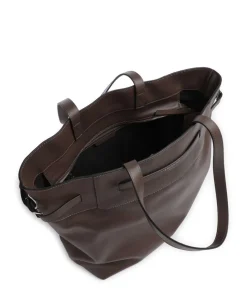 Lora Calf Optic L Shopper fein genarbtes Kalbsleder dunkelbraun