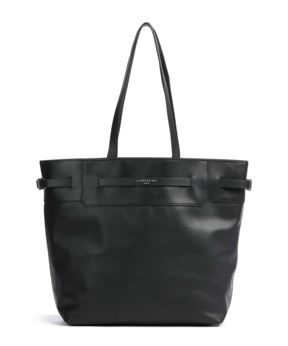 Lora Calf Optic L Shopper fein genarbtes Kalbsleder schwarz